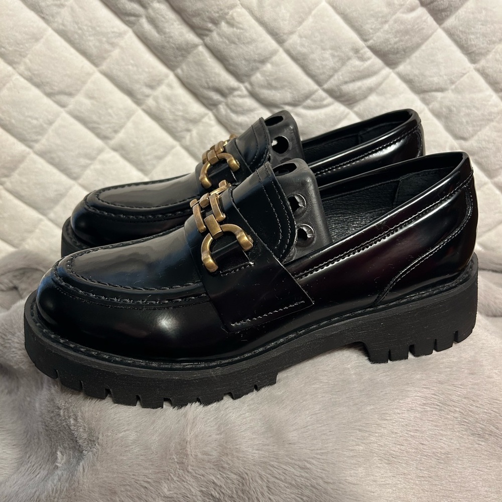 Steve Madden Lyanna Platform Black Loafers Women’s size 7.5